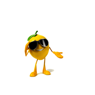 可爱卡通黄色橙子免扣png