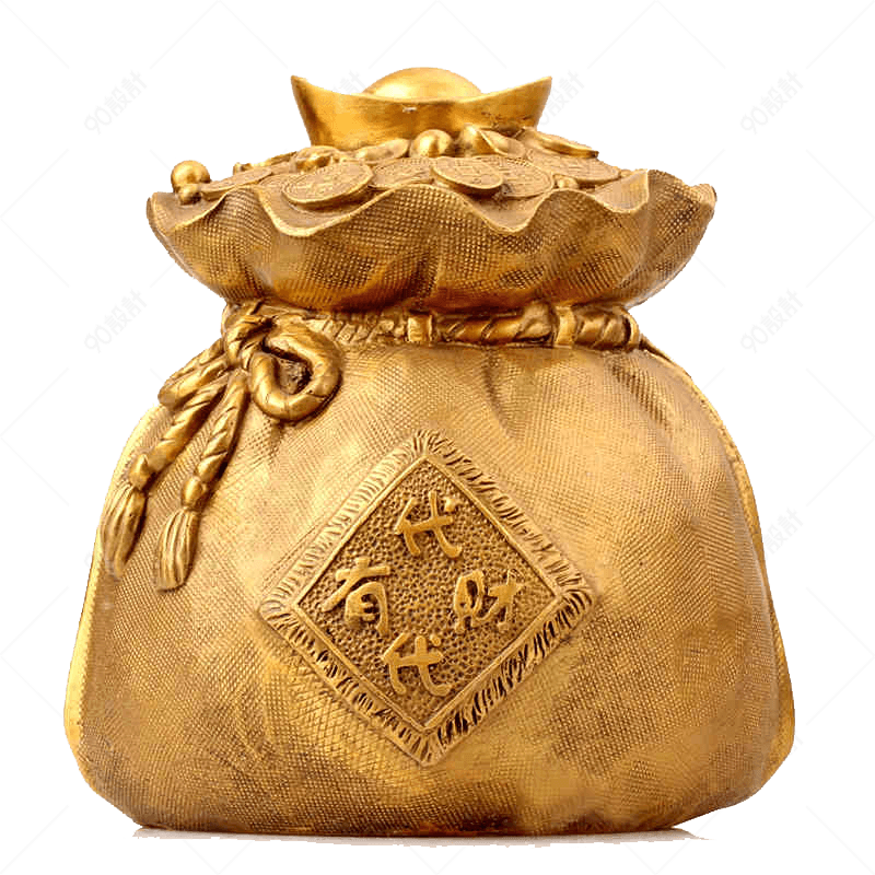 纯铜钱袋子摆件