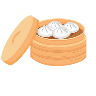 点心卡通版元素手绘插画国潮风pngpsd2000*2000六一儿童节收到礼物的