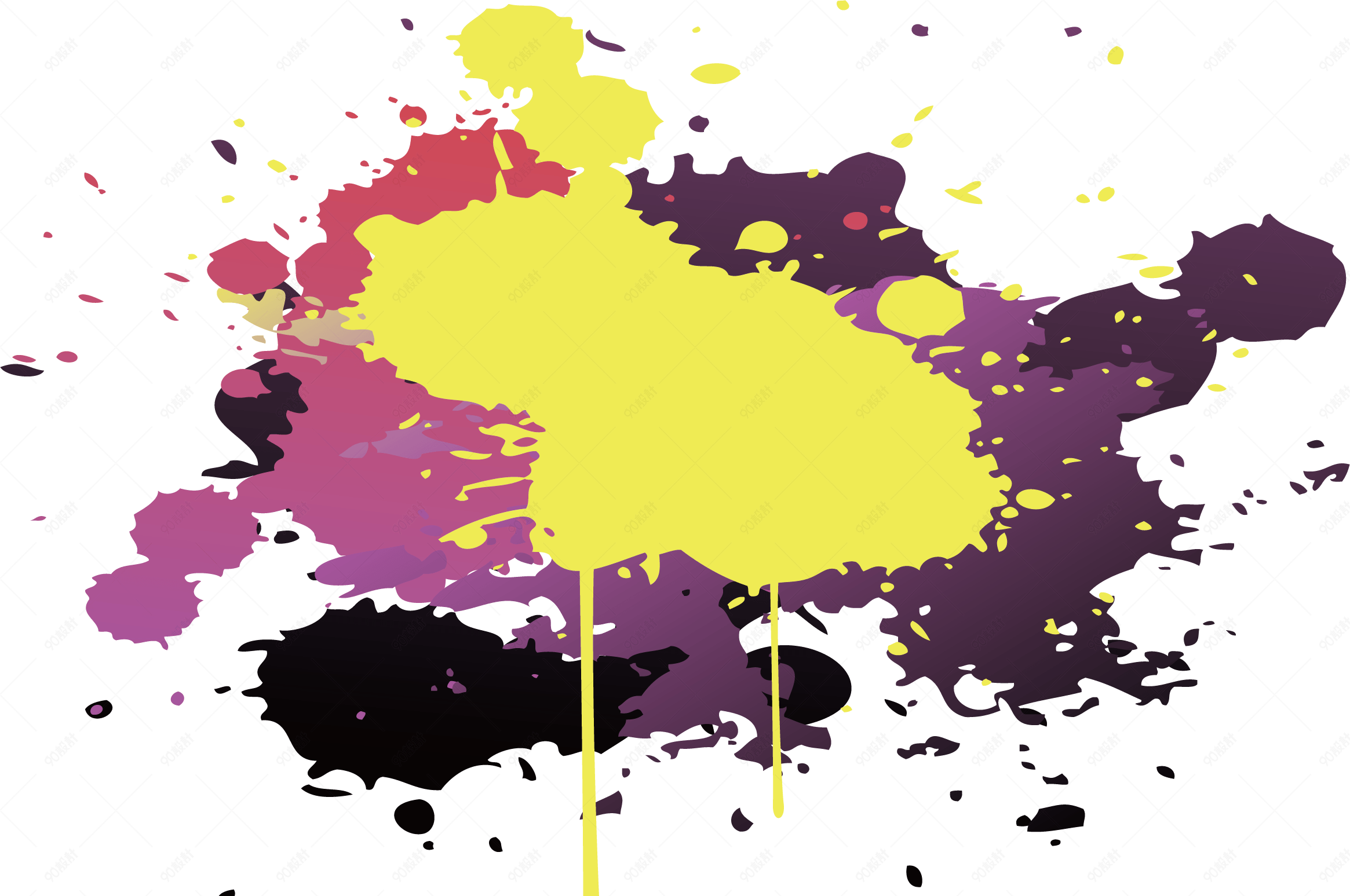 彩色泼墨矢量图