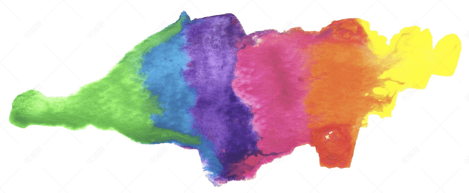 渐变红橙黄绿青蓝紫水粉笔触