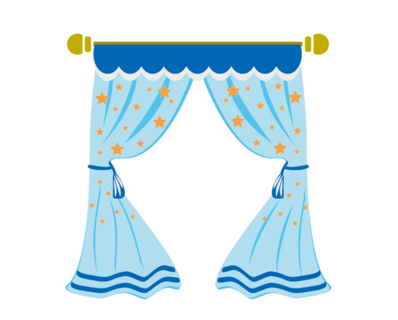卡通手绘窗帘帷幕