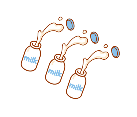 卡通牛奶奶杯手绘素材