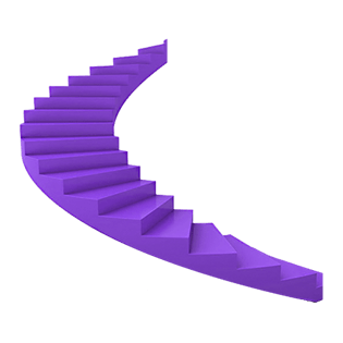 紫色卡通3d旋转楼梯