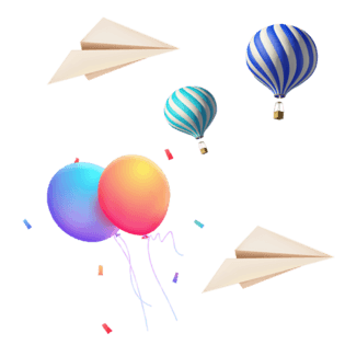 气球纸飞机装饰图案