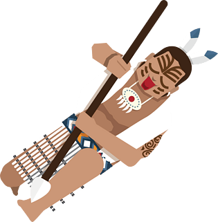 新西兰土著人卡通手绘图标元素