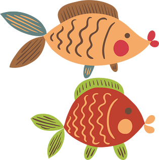 唯美两只亲吻的鱼pngpsd2000*2000国潮金线清汤酸菜鱼矢量透明素材png