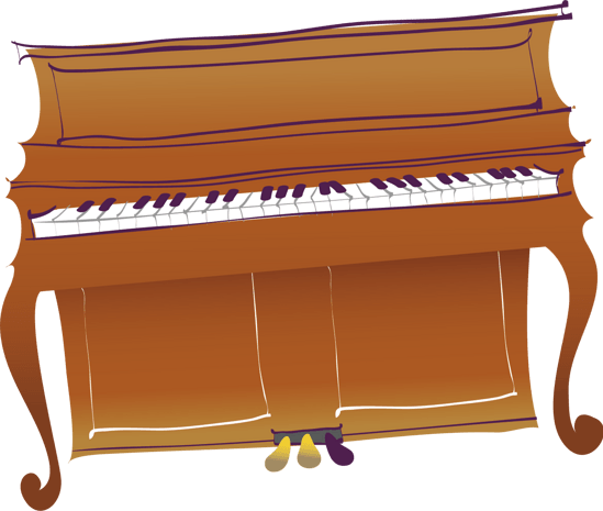 钢琴卡通手绘图标元素