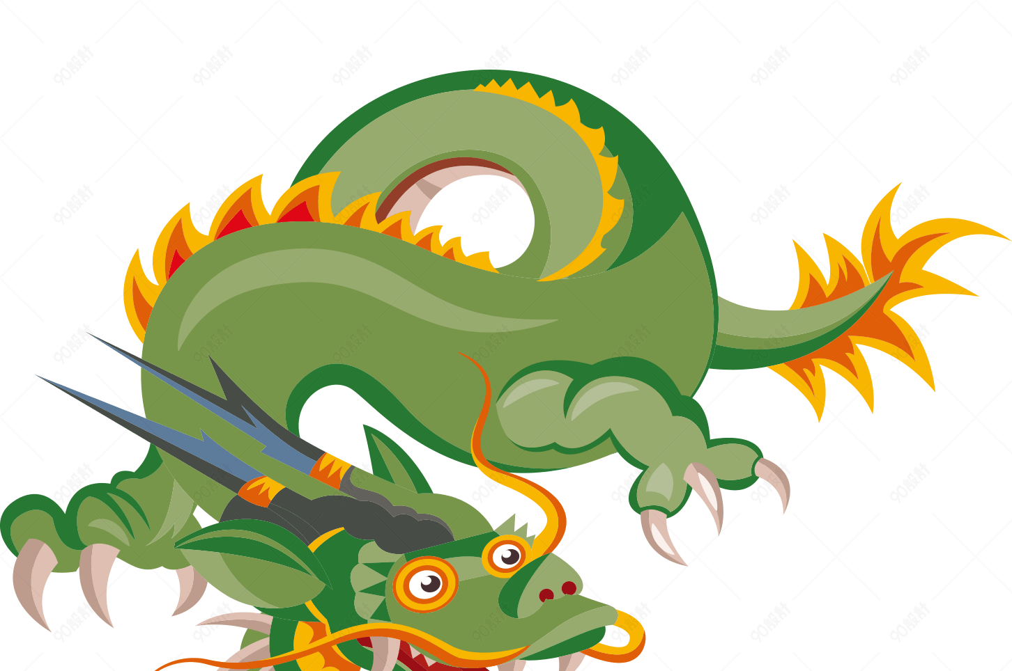 端午节龙卡通手绘图标元素