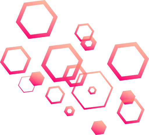 粉色五边形漂浮元素