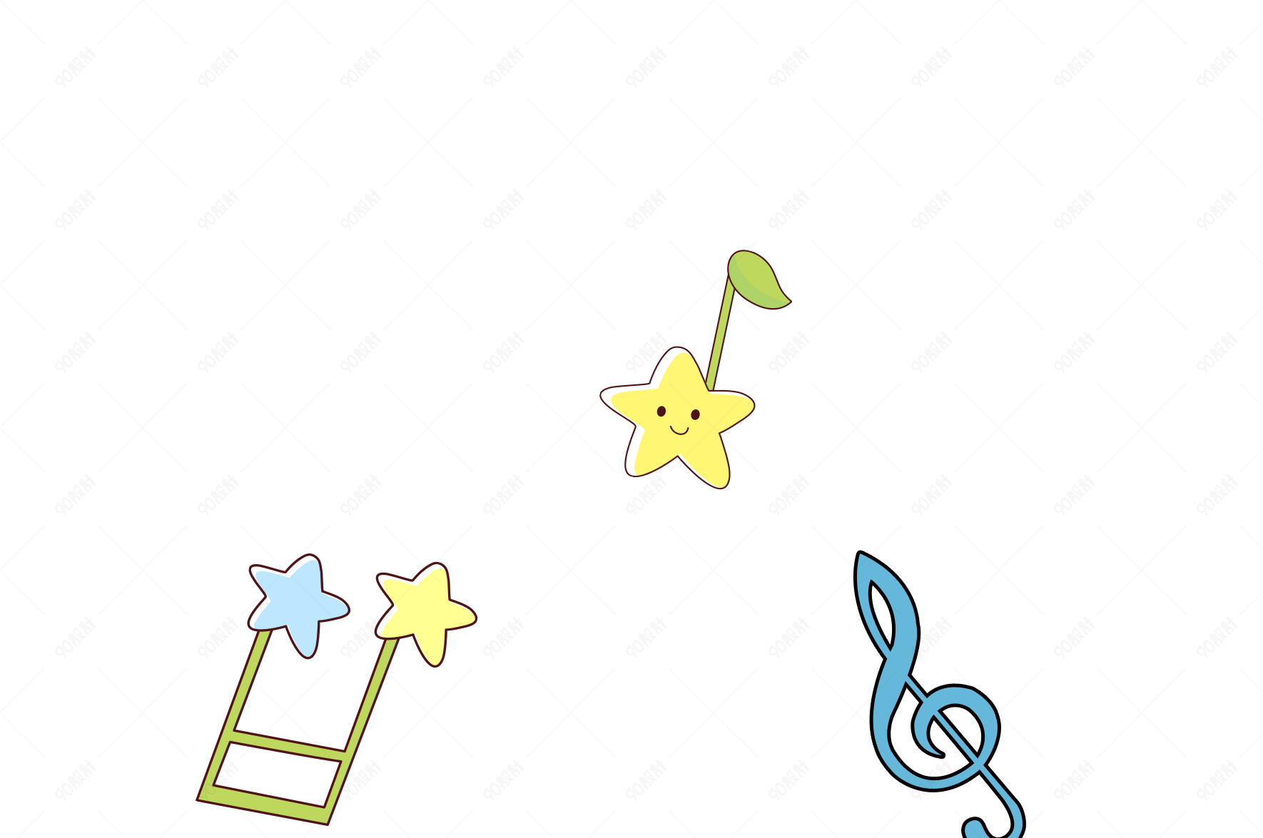 卡通星星音符