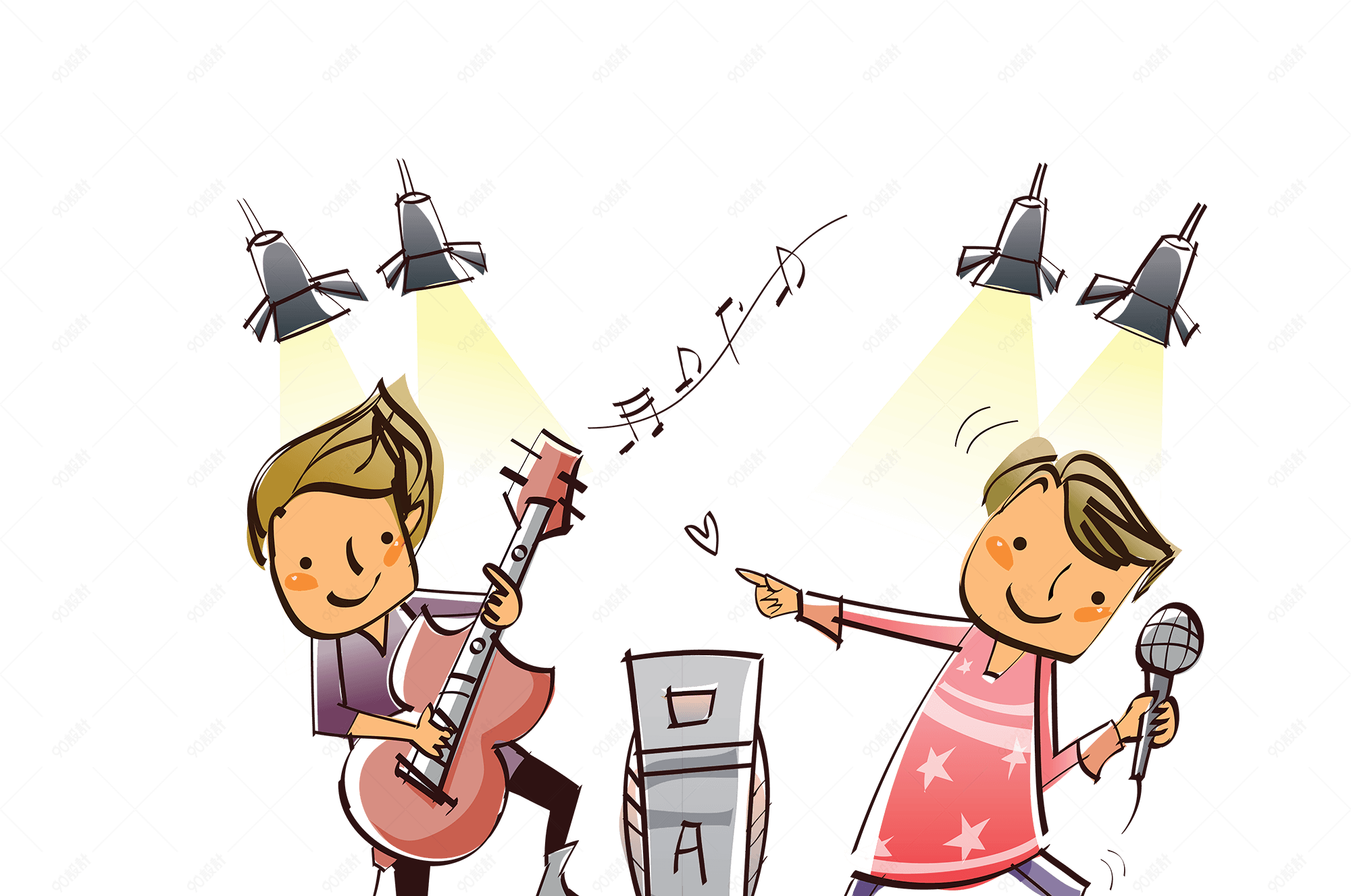 手绘演唱会素材