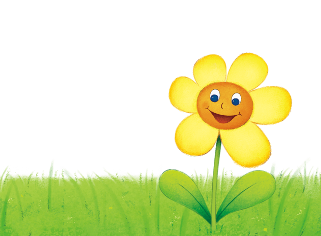 卡通小黄花草丛