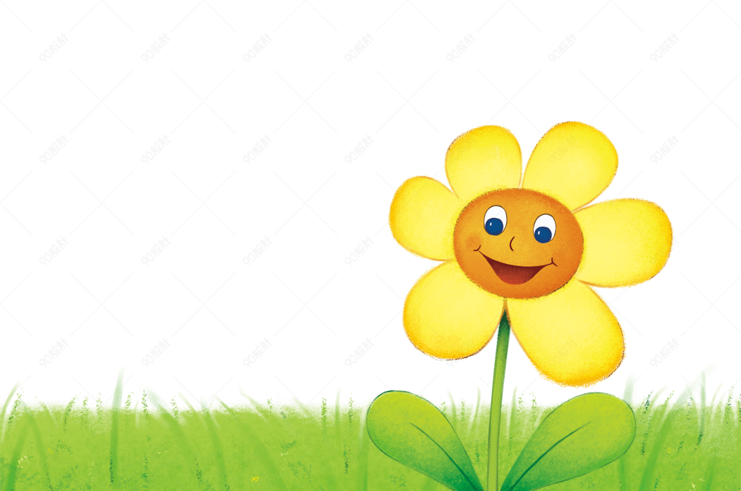 卡通小黄花草丛