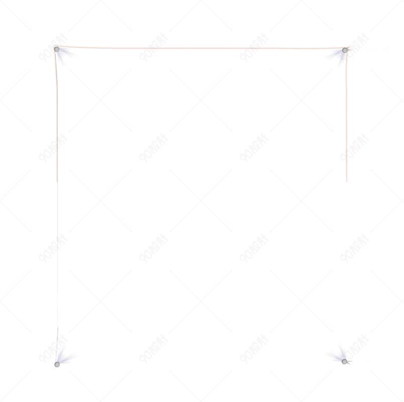 钉在墙上的白布png【免抠元素png】-90设计网