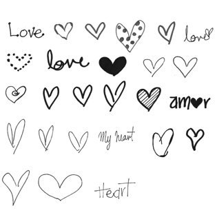 黑白爱心图片大全