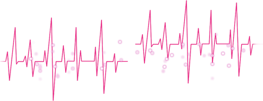 创意手绘七夕情人节猫咪心电图插画pngpsd2000*2000光波效果心电图