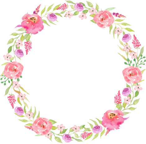 水彩风花环图片大全