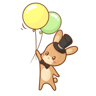 小动物气球pngpsd2000*2000卡通彩虹与小熊小猪pngpsd2000*2000小熊猫