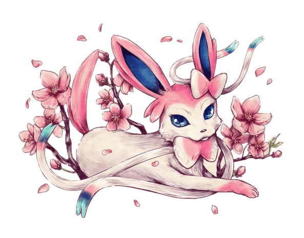 粉色唯美动物精灵