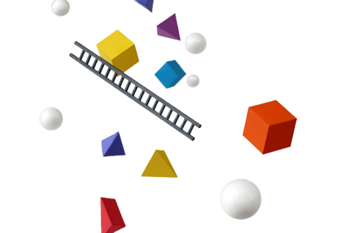 三维几何图形漂浮元素