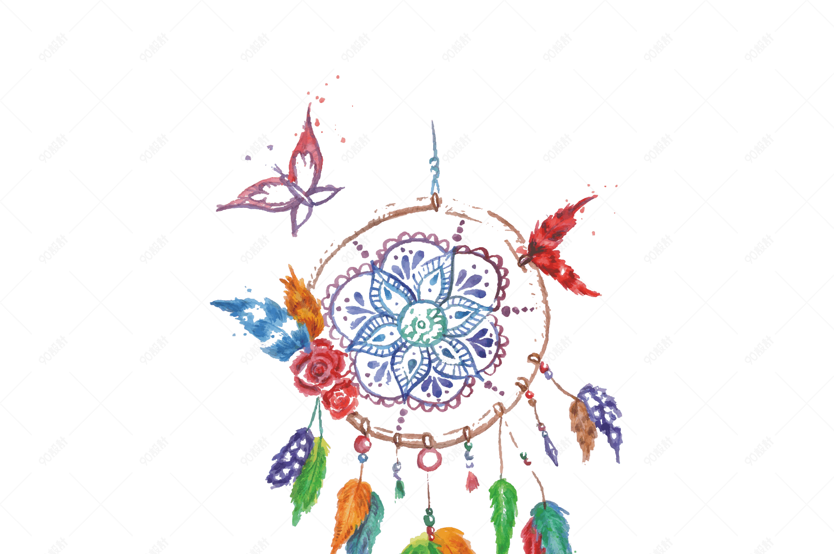 卡通手绘捕梦网