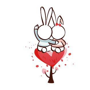 手绘情侣流氓兔