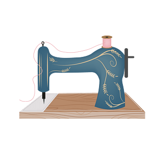 缝纫机卡通手绘装饰元素图标元素pngpsd2000*2000针线缝纫衣物图标png