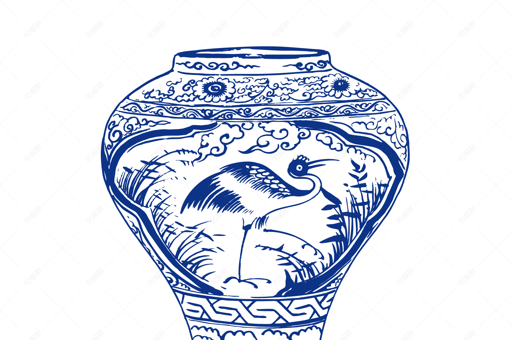 中国风青花瓷瓷瓶