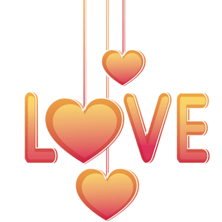 love心形装饰矢量元素pngpsd2000*2000创意彩色炫酷2018艺术字pngpsd