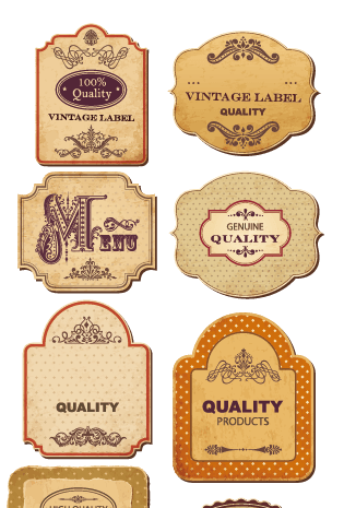 复古欧式花纹标签