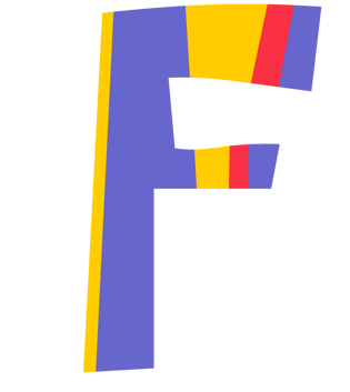 可爱卡通英文字母f