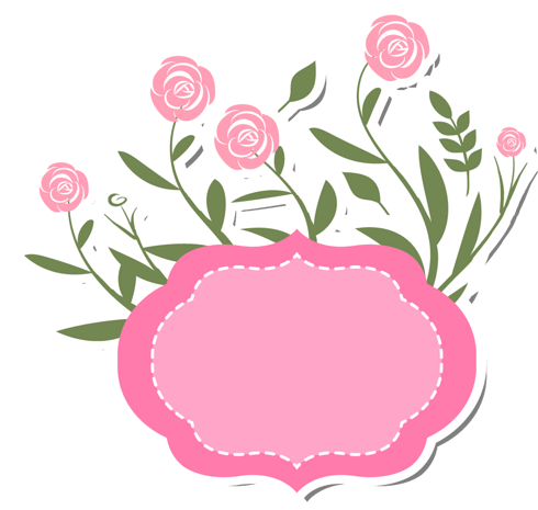 粉色蔷薇花边框