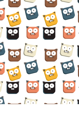 彩色方块猫装饰背景