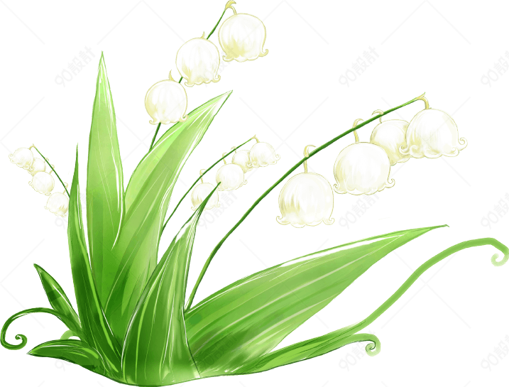 手绘精美的白色铃铛花