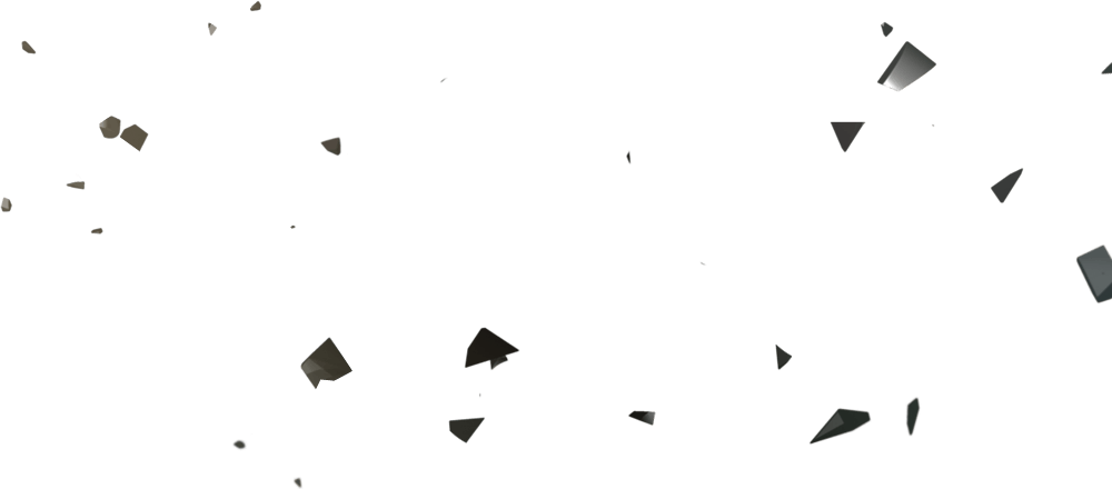 飞溅漂浮的黑色碎片