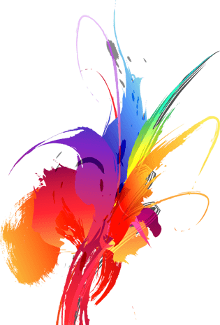 炫彩水墨水粉效果线条