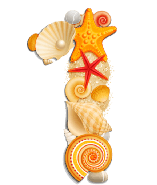 沙滩贝壳组合数字1