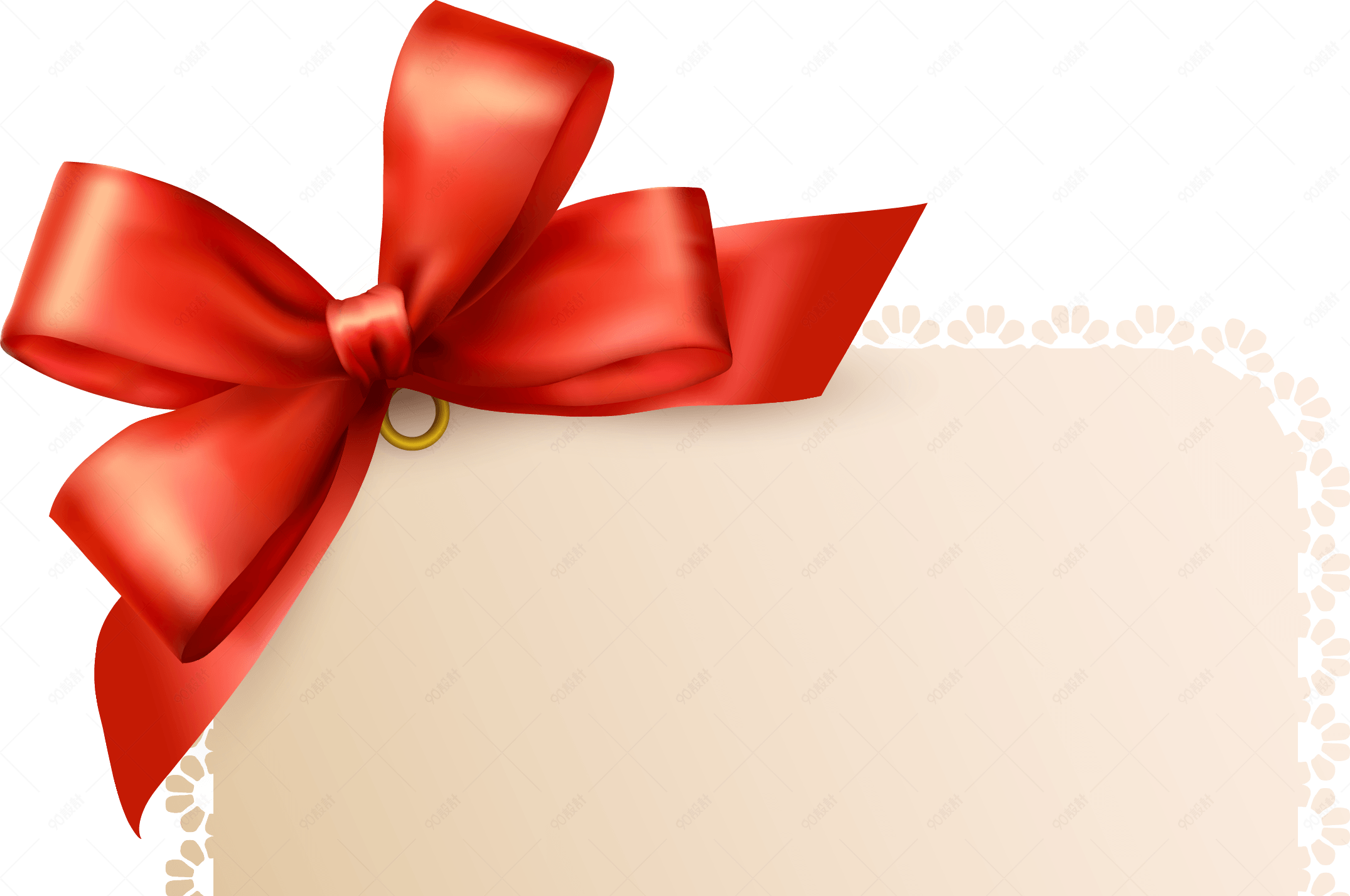 红色蝴蝶结便签