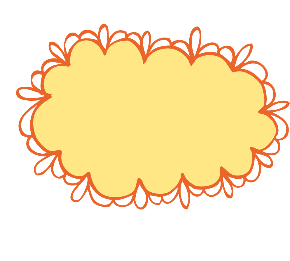 黄色绿色童真花边可爱边框