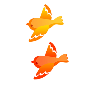卡通小鸟漂浮