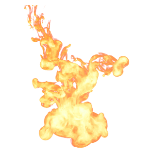 黄色中国风水墨火焰效果