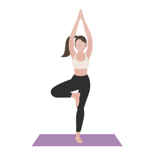 卡通手绘练瑜伽经典动作