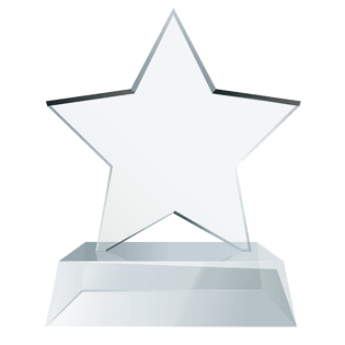 全透明水晶效果星星奖杯