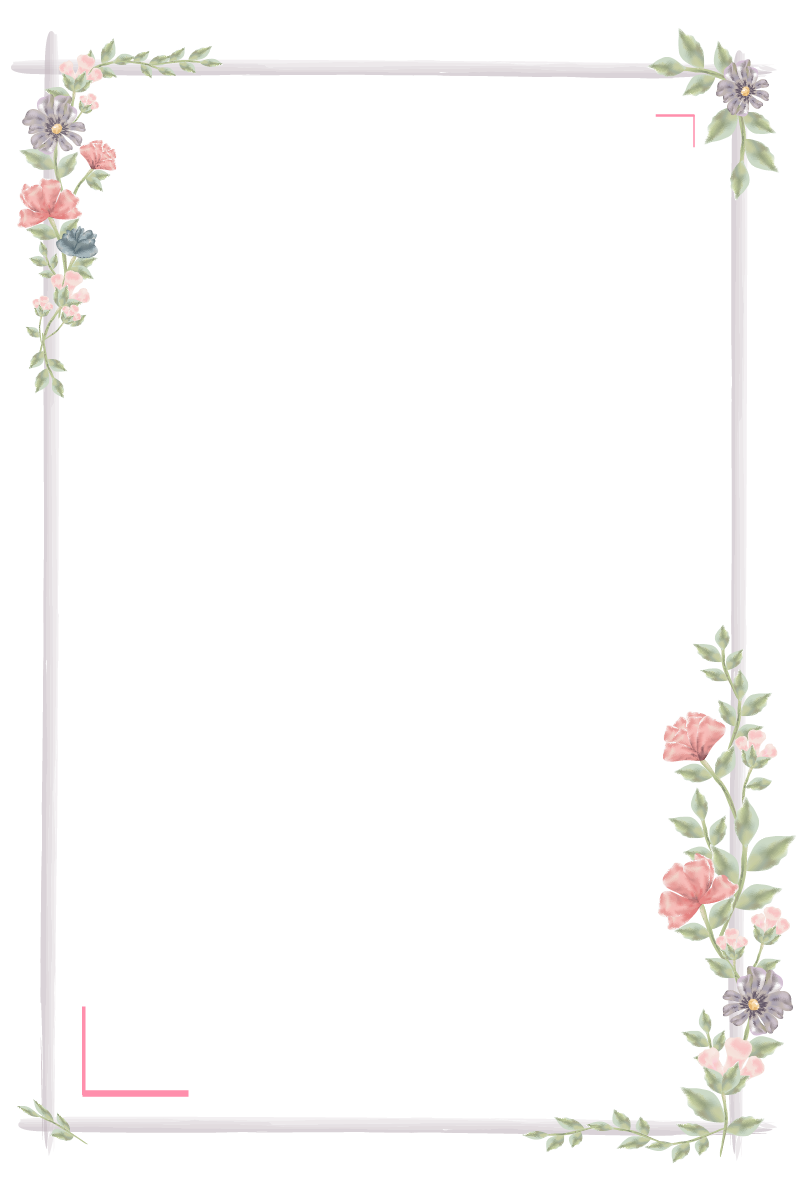 手绘唯美风小花小草装饰边框