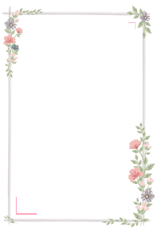 手绘唯美风小花小草装饰边框