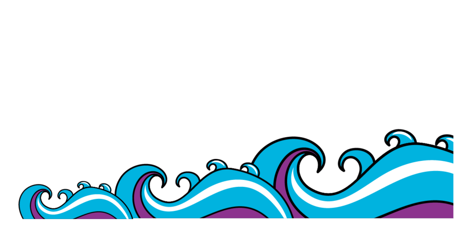 手绘蓝色卡通海浪