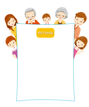 卡通手绘全家人元素边框