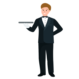 餐厅服务员素材