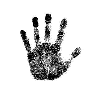 墨色手掌印效果